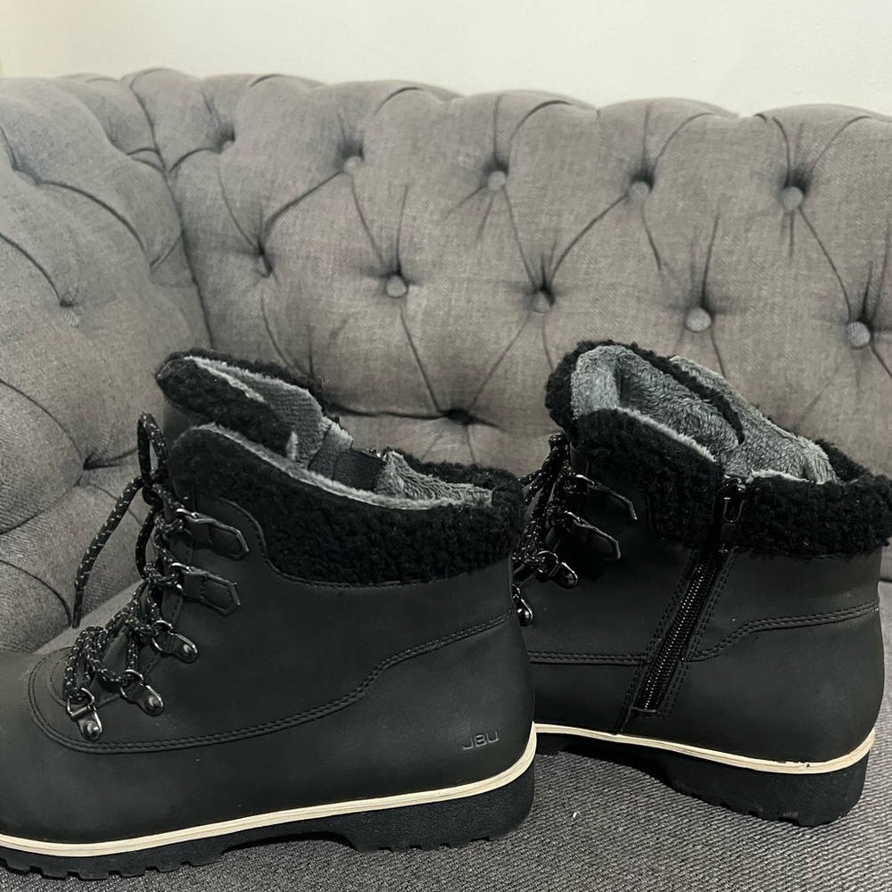 JBU Black Ankle Boots with Gray Lining